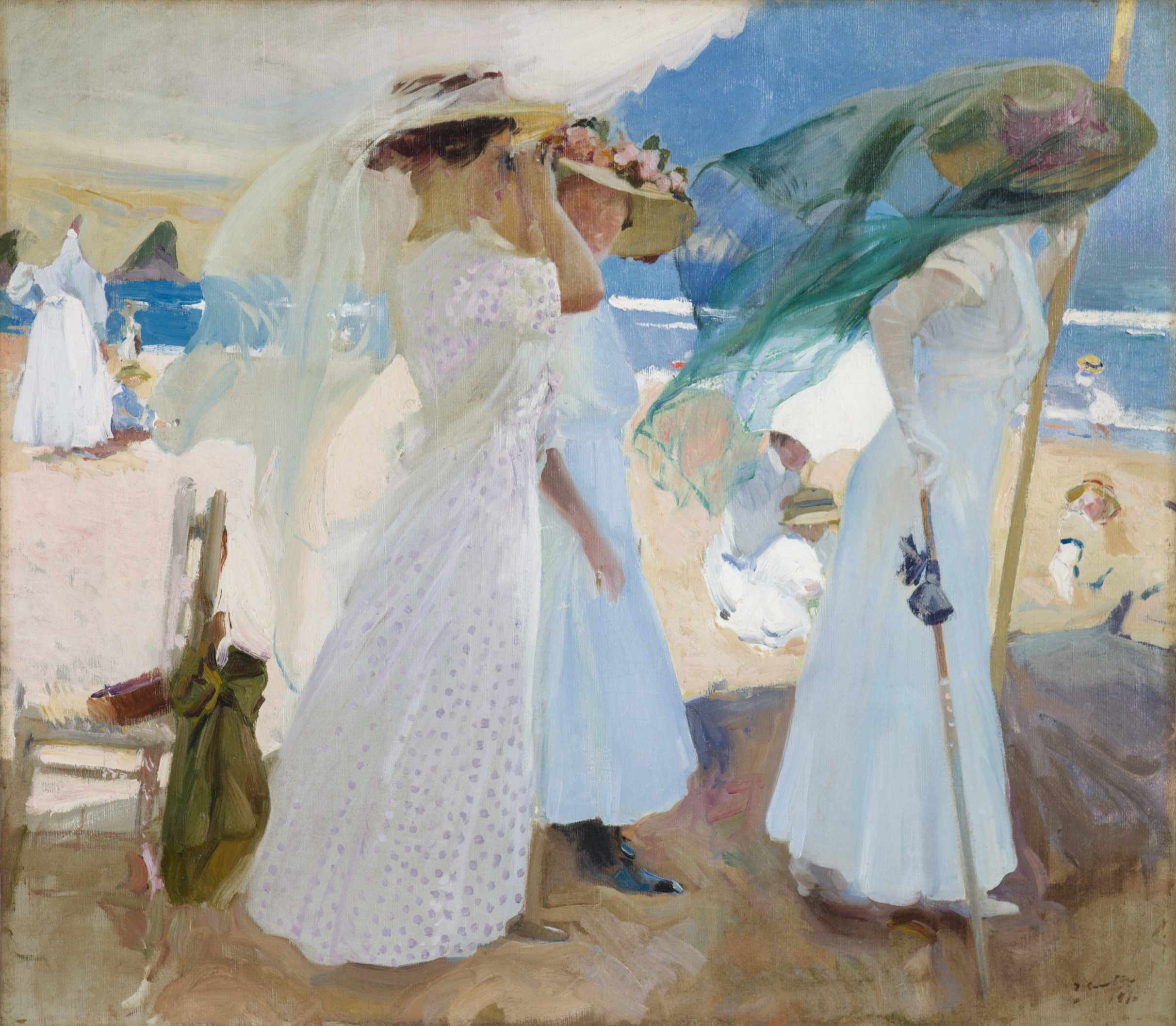 Under the Awning, Zarautz by Joaquín Sorolla