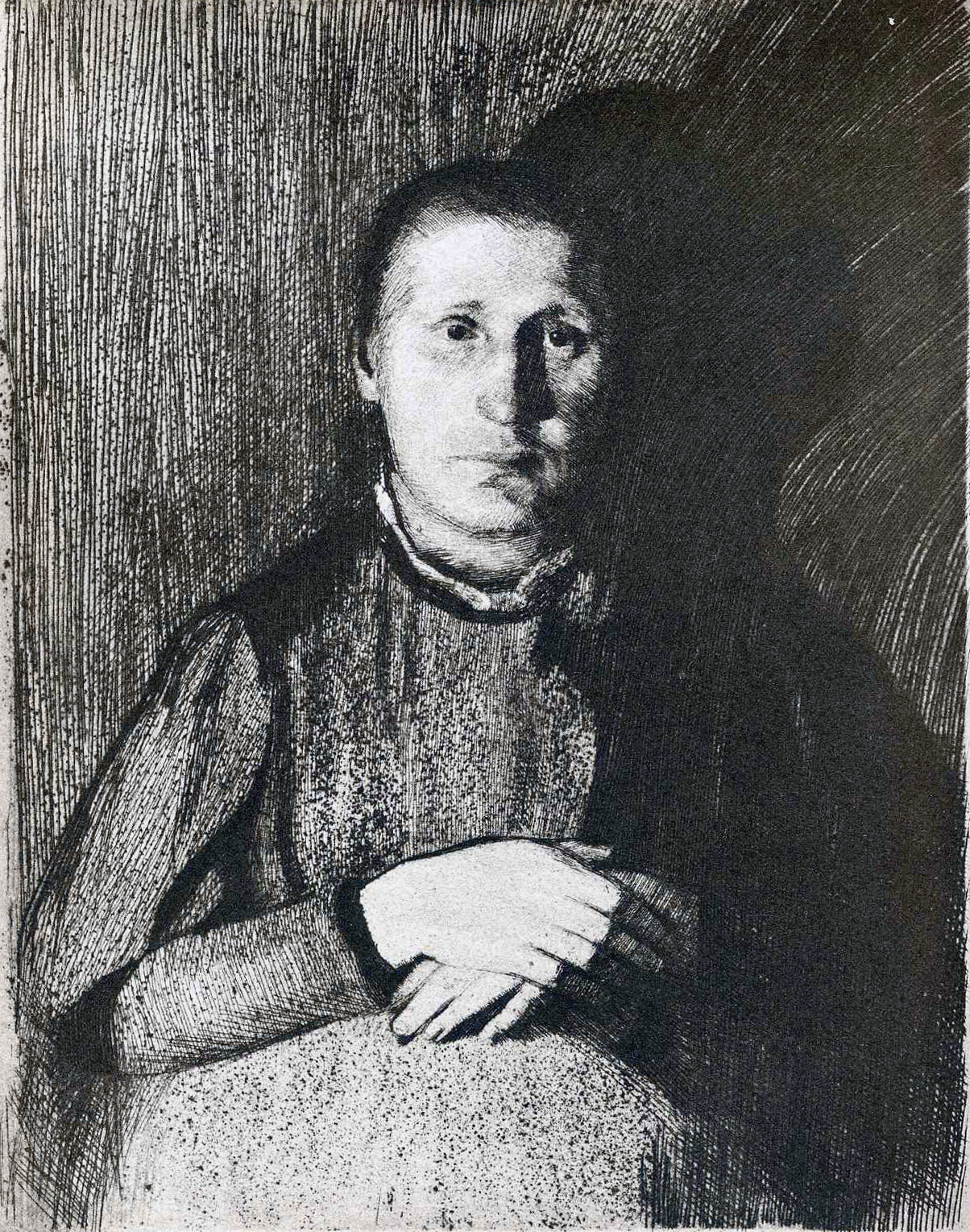 Pregnant Woman with Folded Hands by Käthe Kollwitz