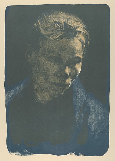 Working Woman with Blue Shawl by Käthe Kollwitz