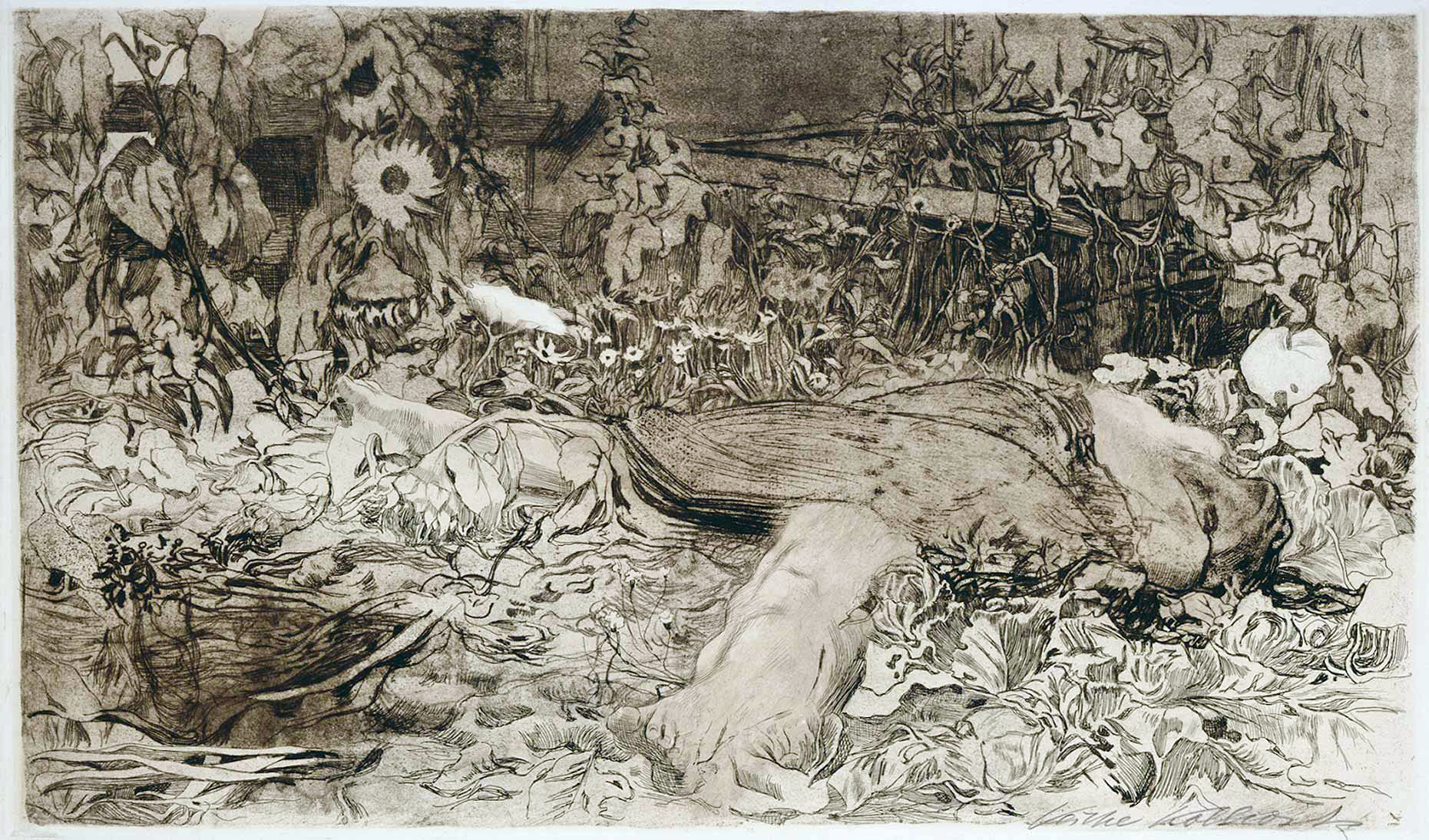 Peasant War print 2: Raped by Käthe Kollwitz