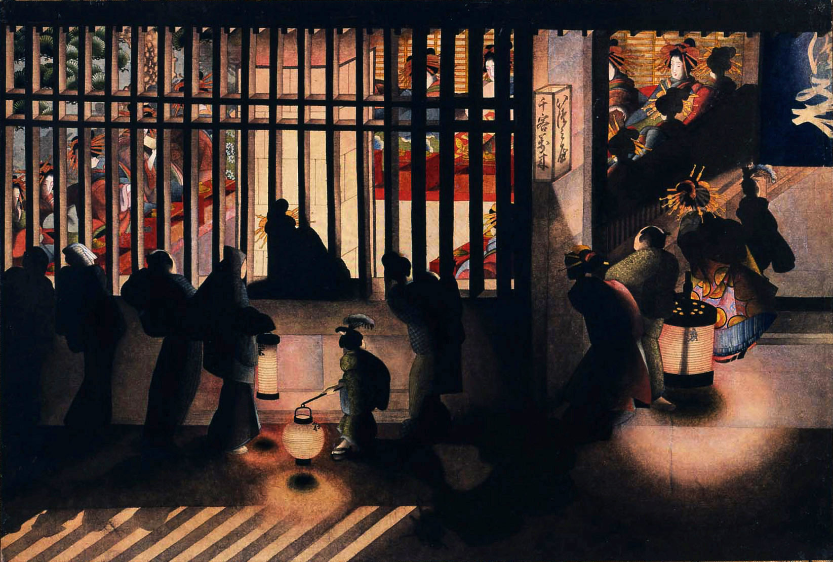 Night Scene in the Yoshiwara by Katsushika Ōi