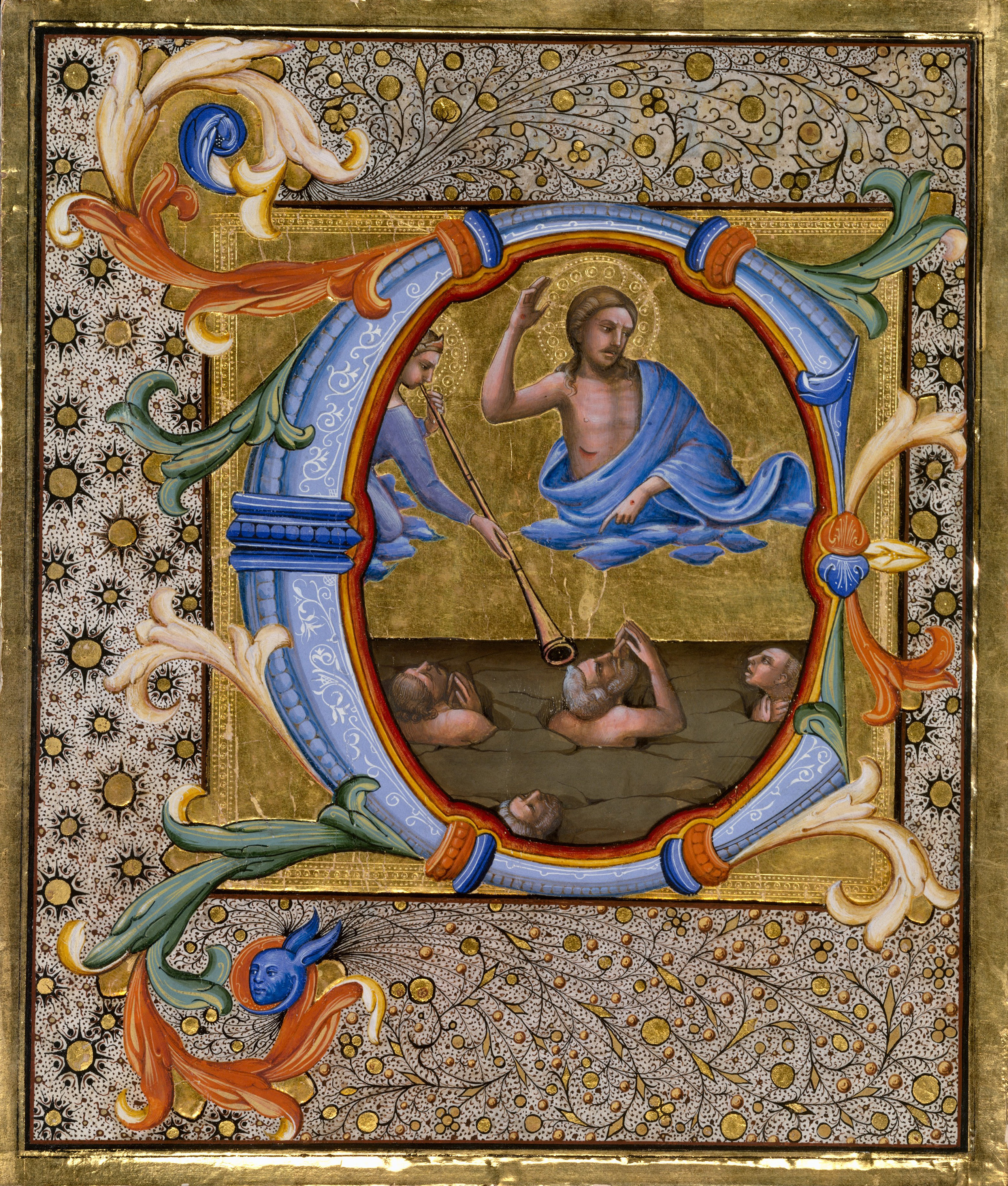 Last Judgment in an Initial C by Lorenzo Monaco