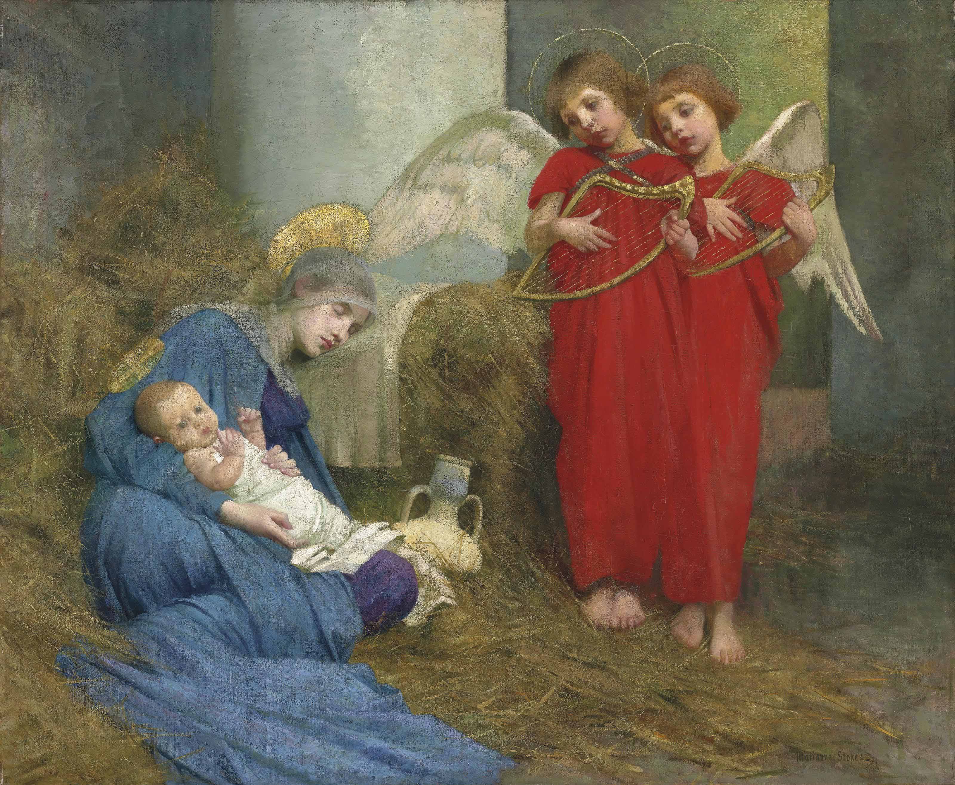 Angels Entertaining the Holy Child by Marianne Stokes