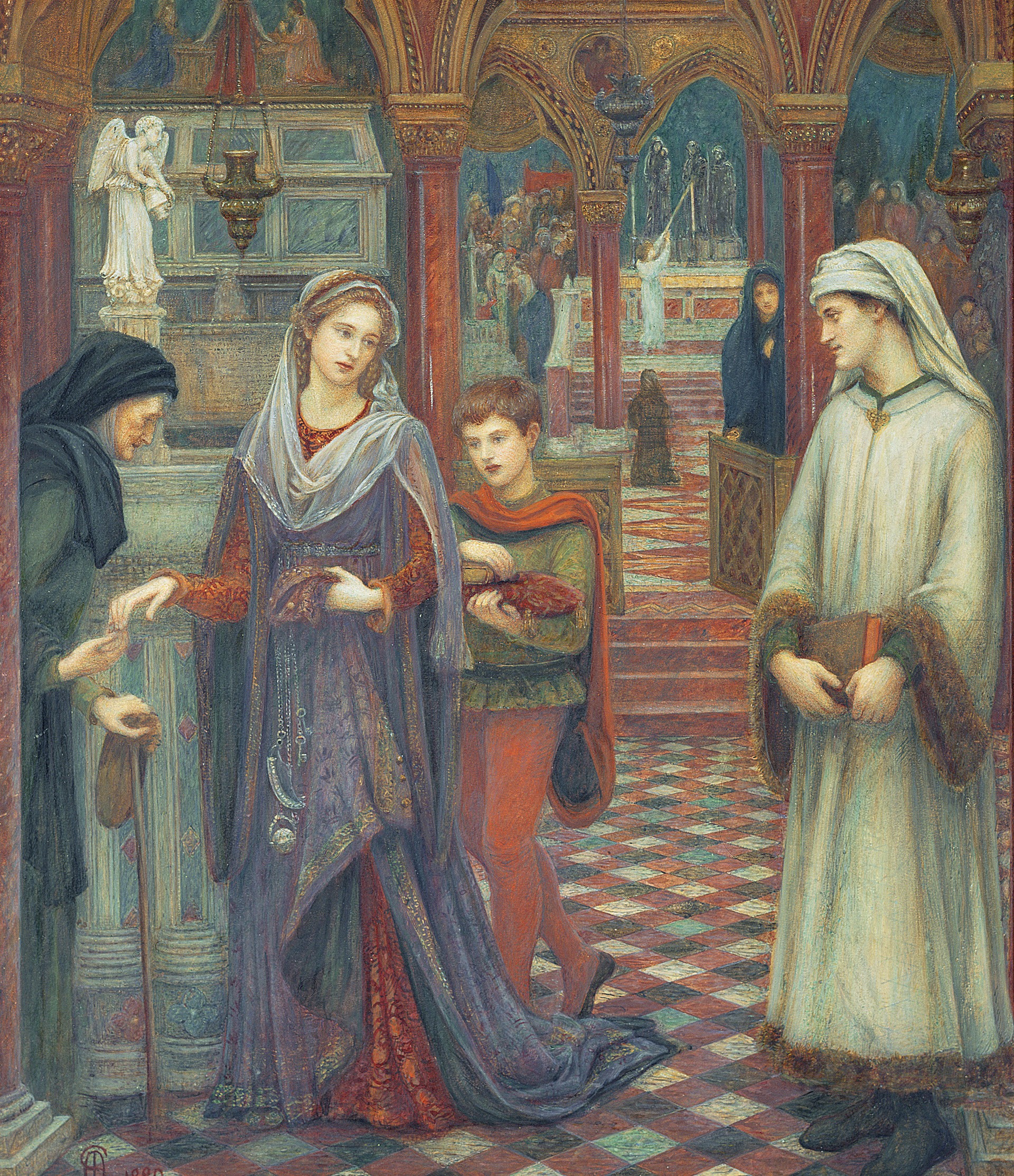 The First Meeting of Petrarch and Laura by Marie Spartali Stillman