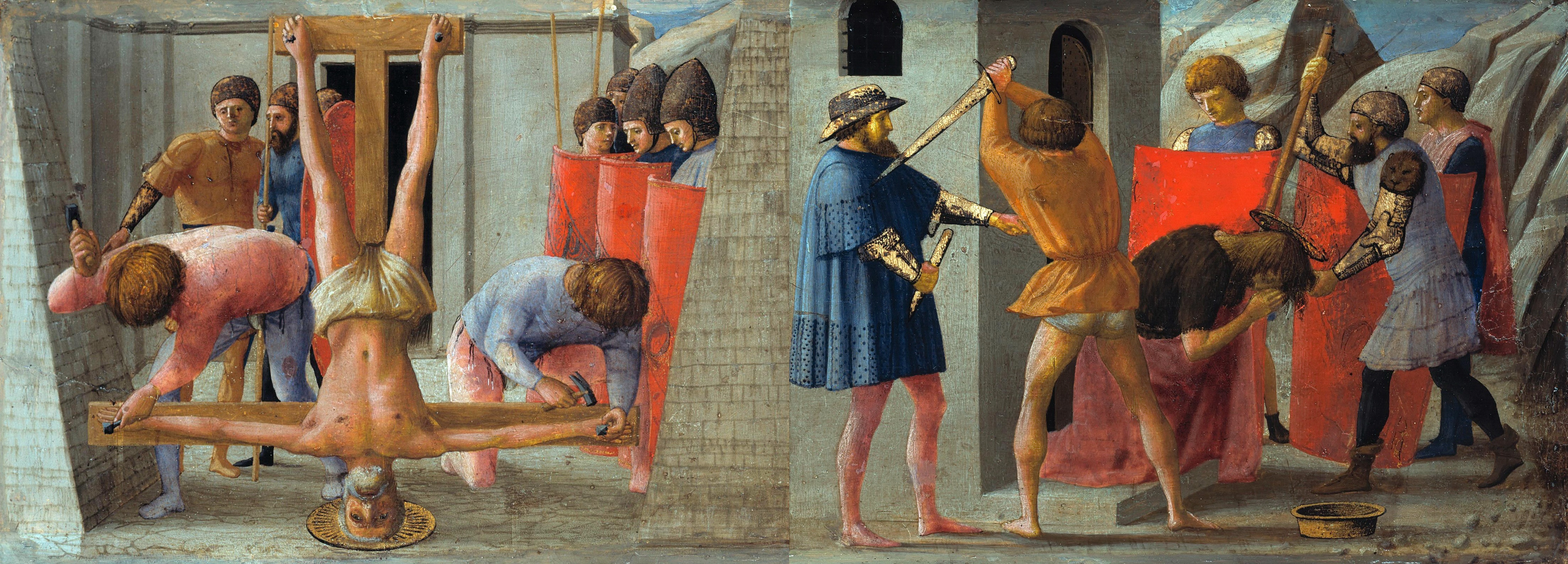 Crucifixion of St. Peter and Beheading of St. John the Baptist by Masaccio