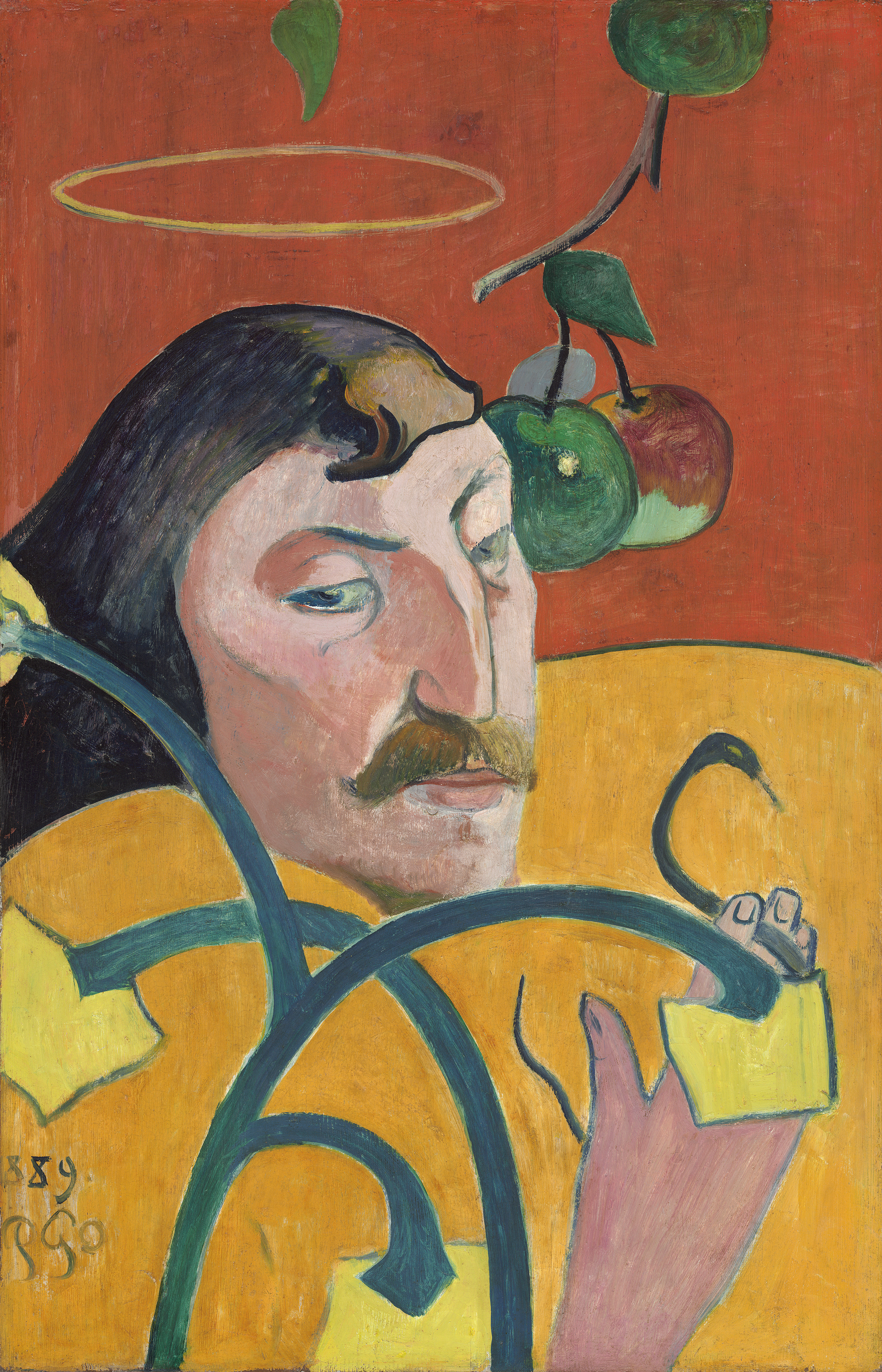 Self-Portrait with Halo and Snake by Paul Gauguin