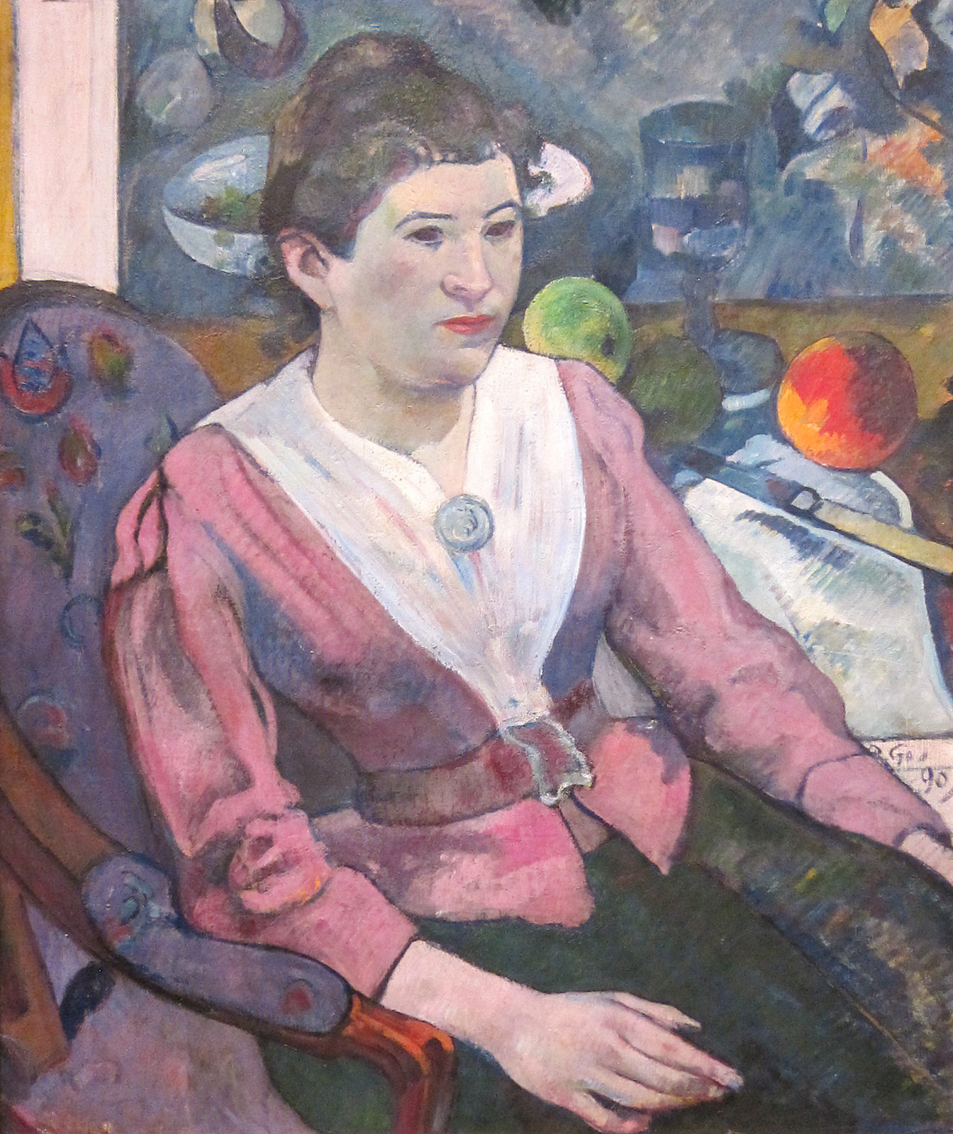 Woman in front of a Still Life by Cézanne by Paul Gauguin