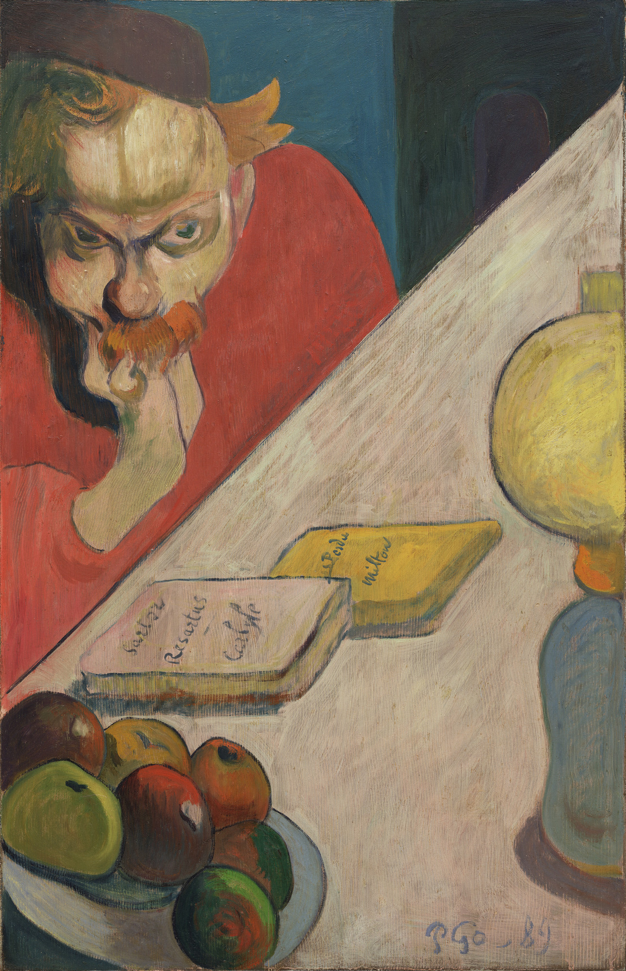 Portrait of Jacob Meyer de Haan by Lamplight by Paul Gauguin