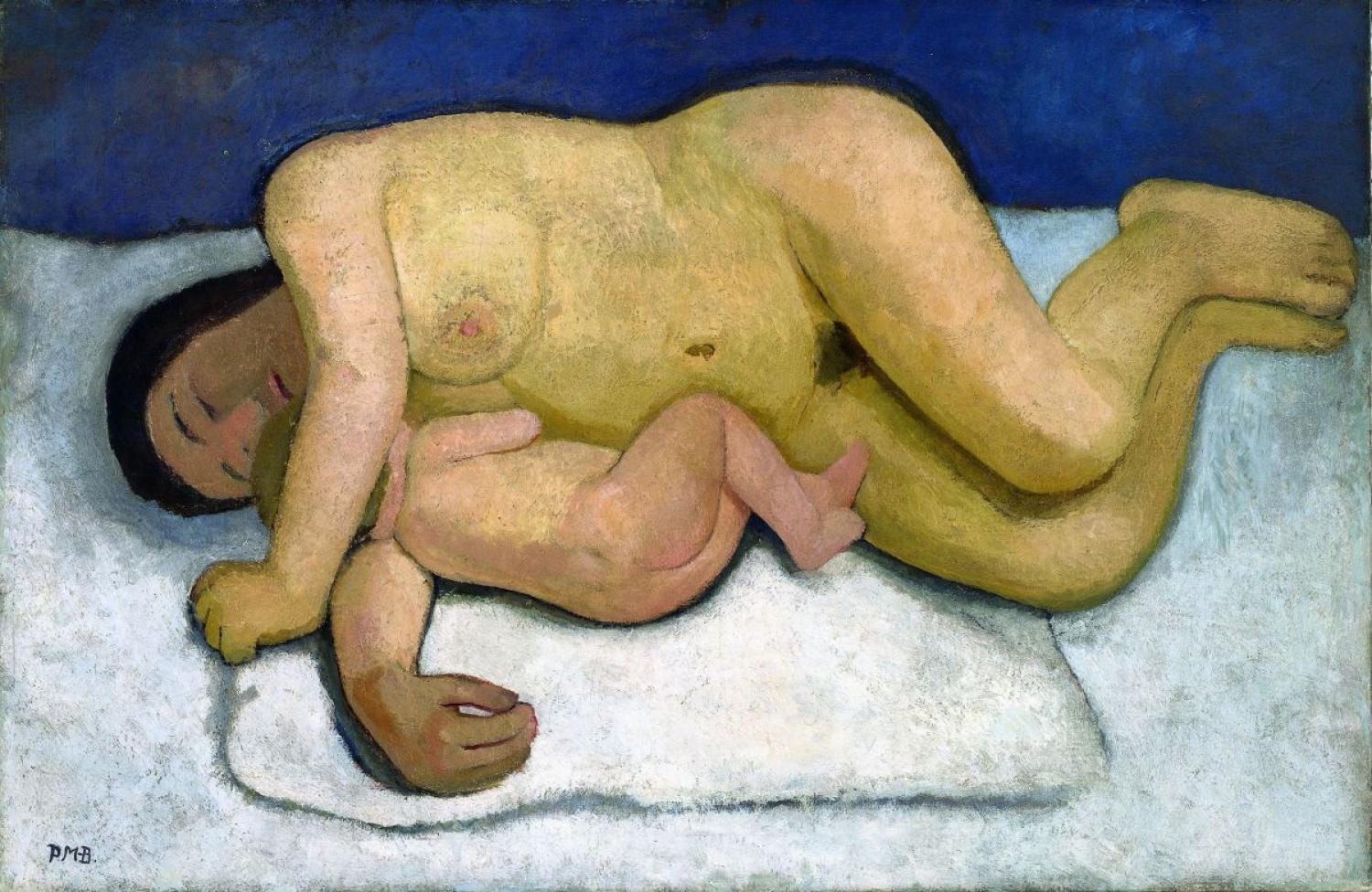 Reclining Mother and Child 2 by Paula Modersohn-Becker