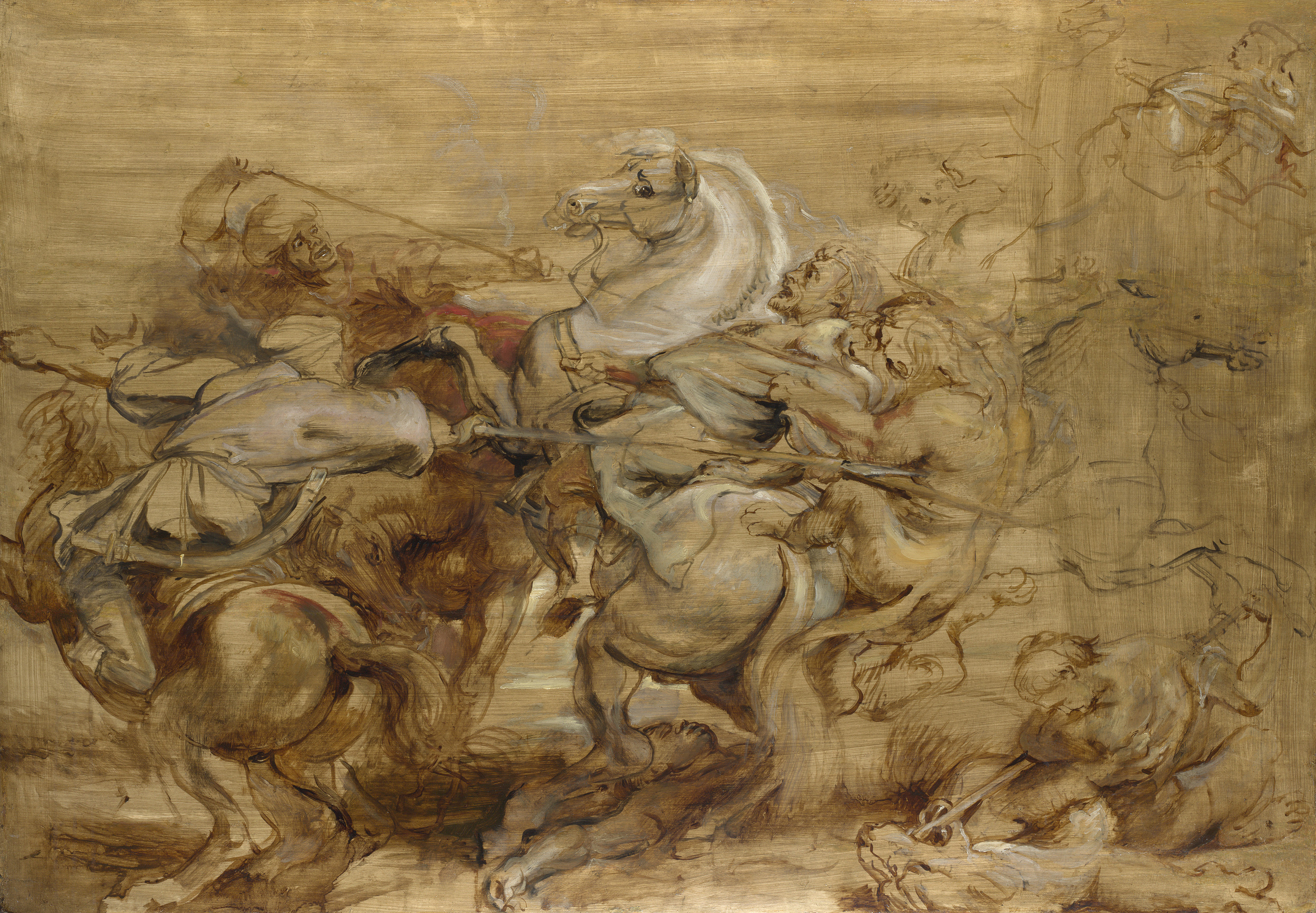 Sketch for The Lion Hunt by Peter Paul Rubens