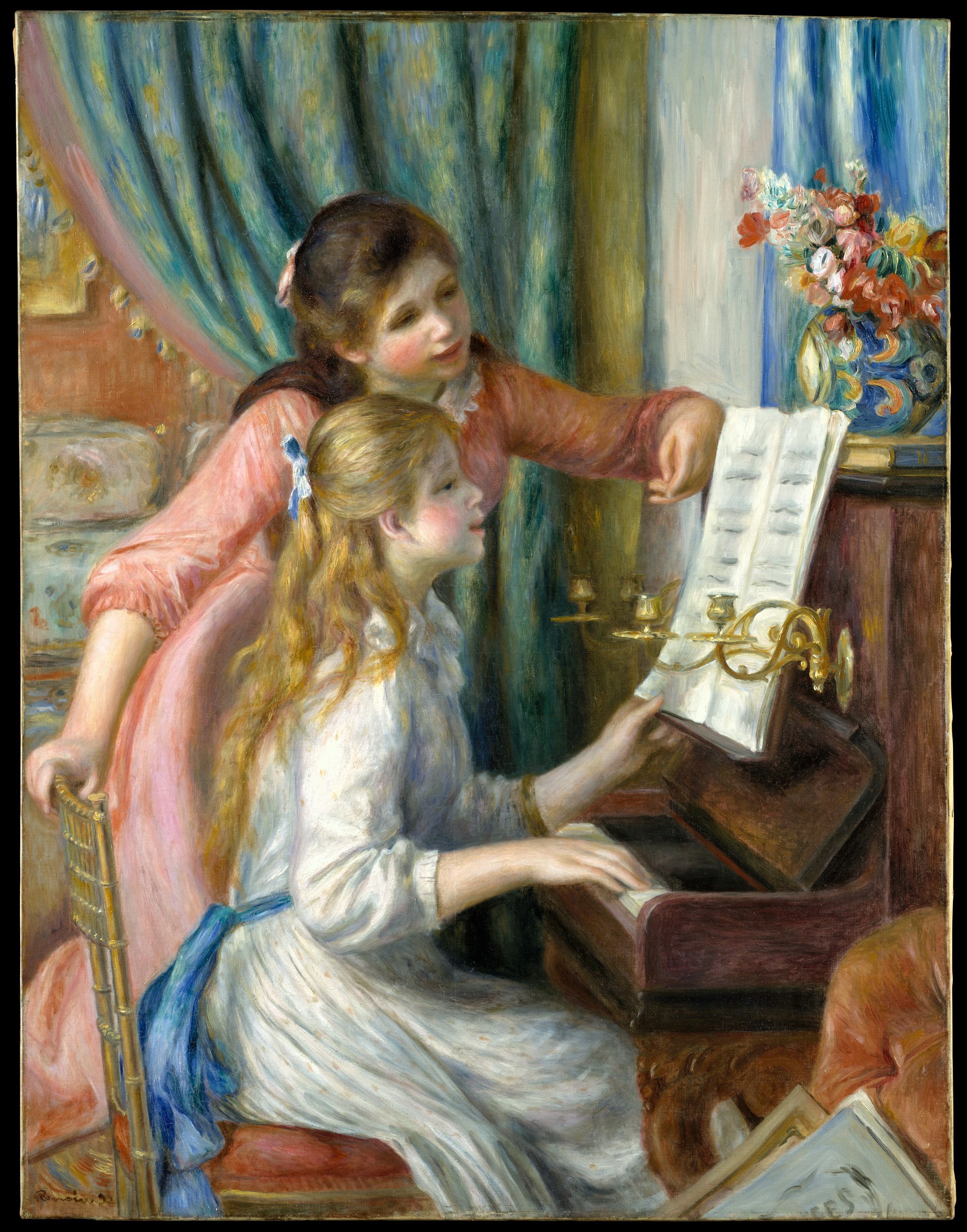 Two Young Girls at the Piano by Pierre-Auguste Renoir