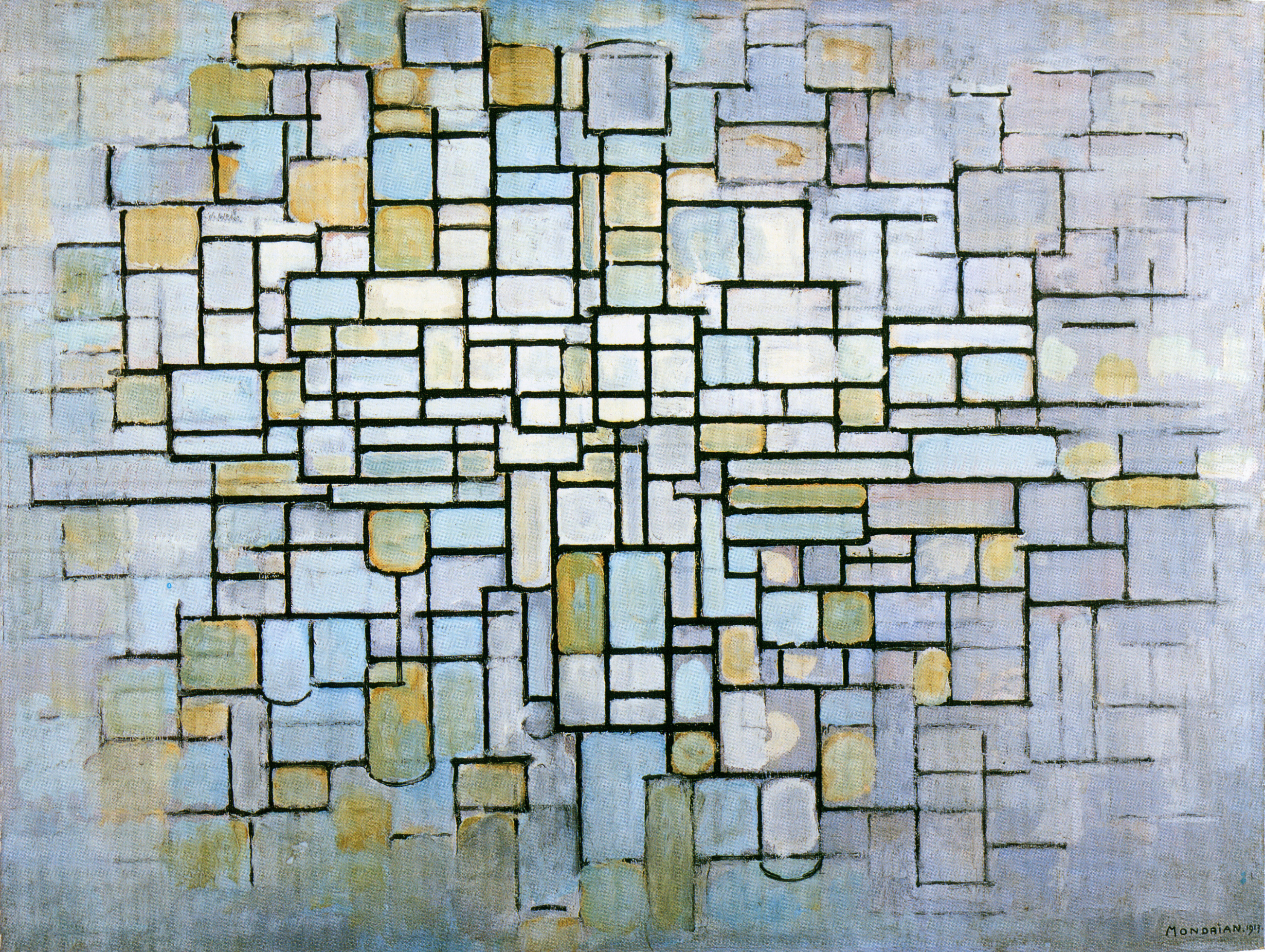 Composition in Blue Gray and Pink by Piet Mondrian