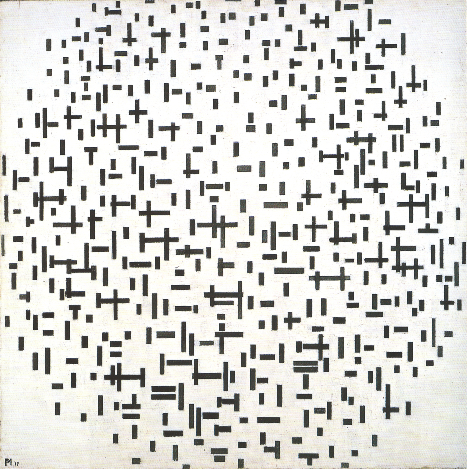 Composition with Lines (Composition in Black and White) by Piet Mondrian