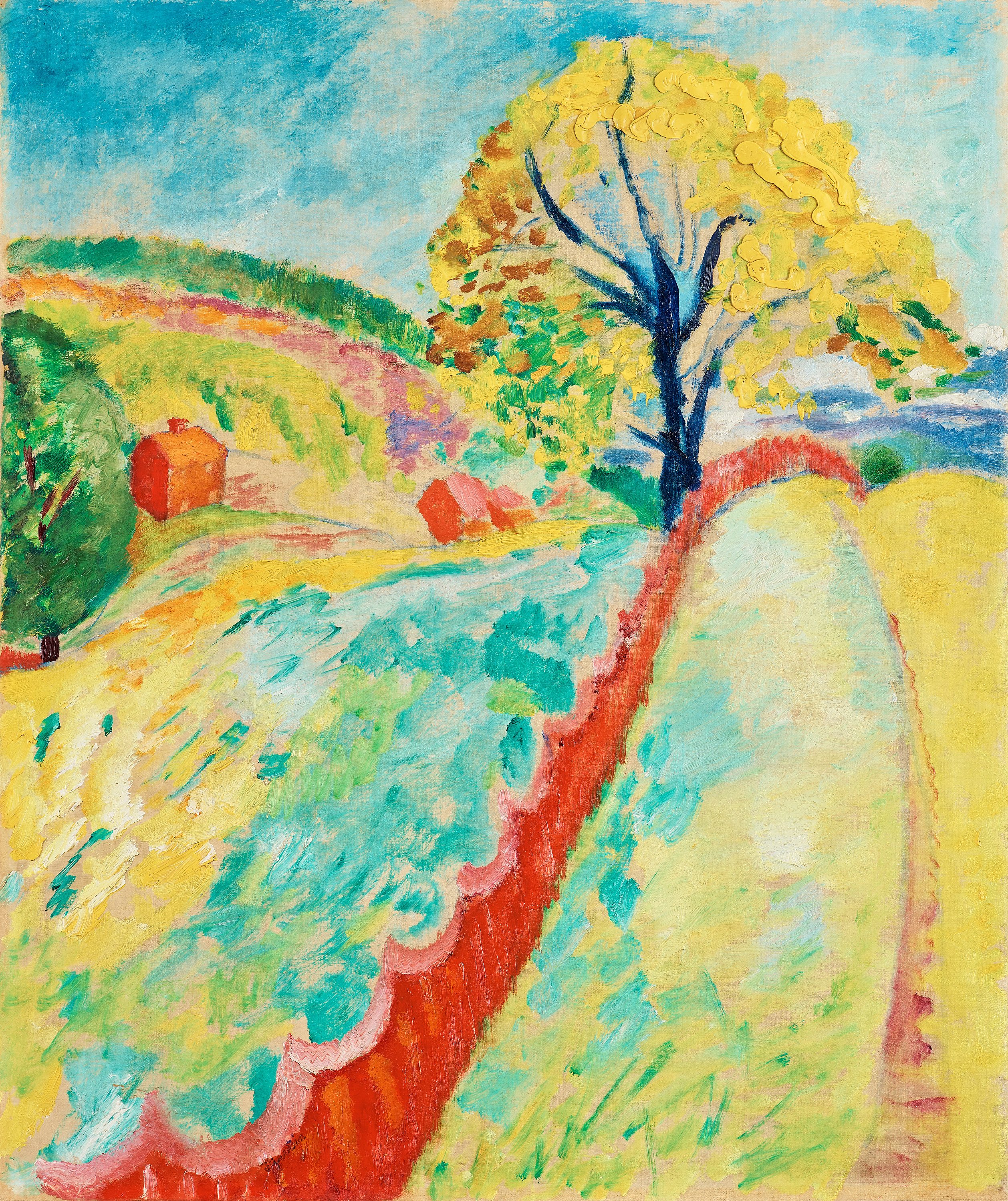 The red fence, Gränna by Sigrid Hjertén