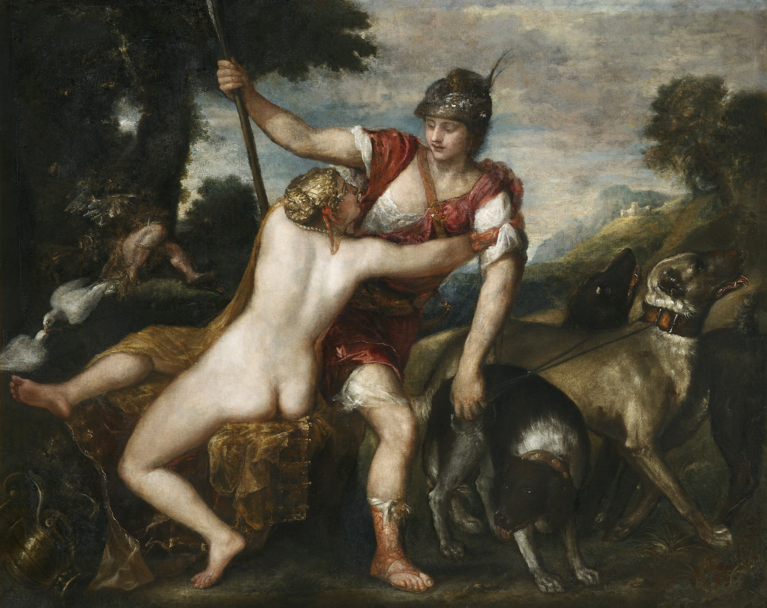 Adonis Relinquishing Venus for the Hunt by Titian