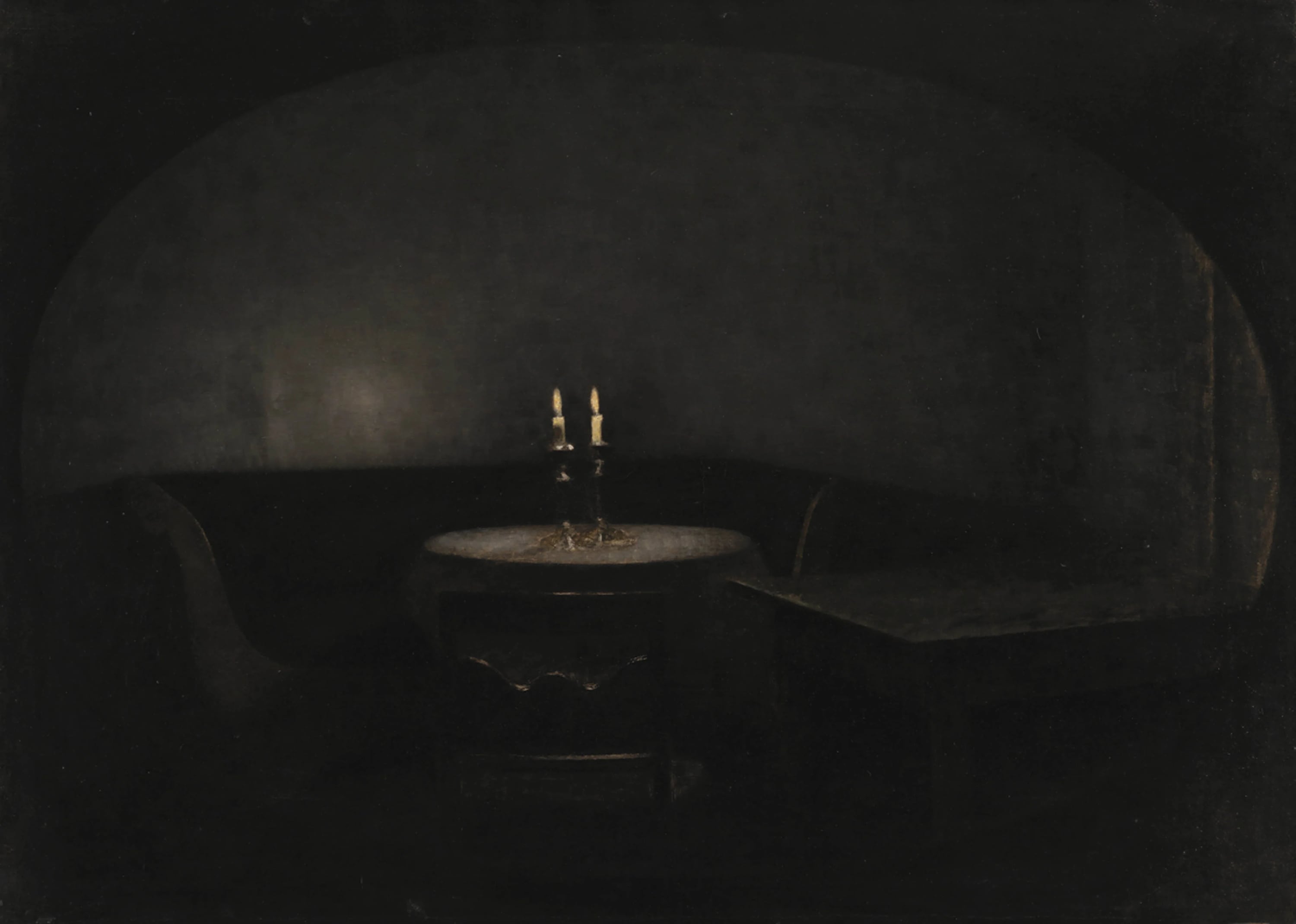 Interior, Artificial Light by Vilhelm Hammershøi