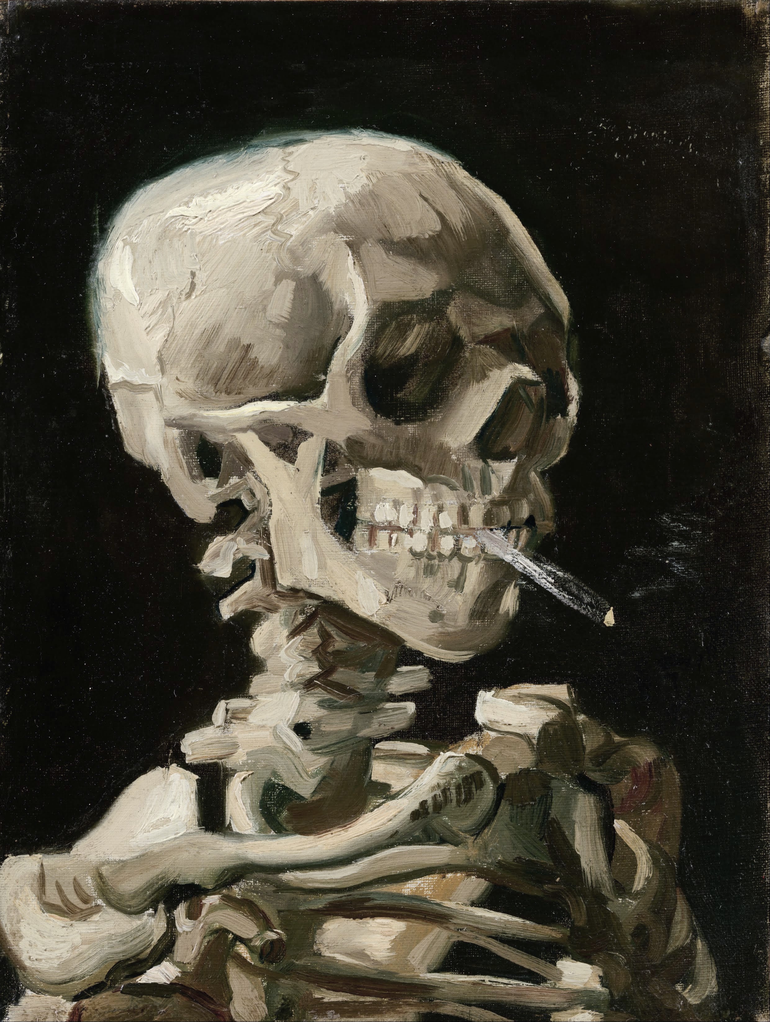 Head of a Skeleton with a Burning Cigarette by Vincent Van Gogh