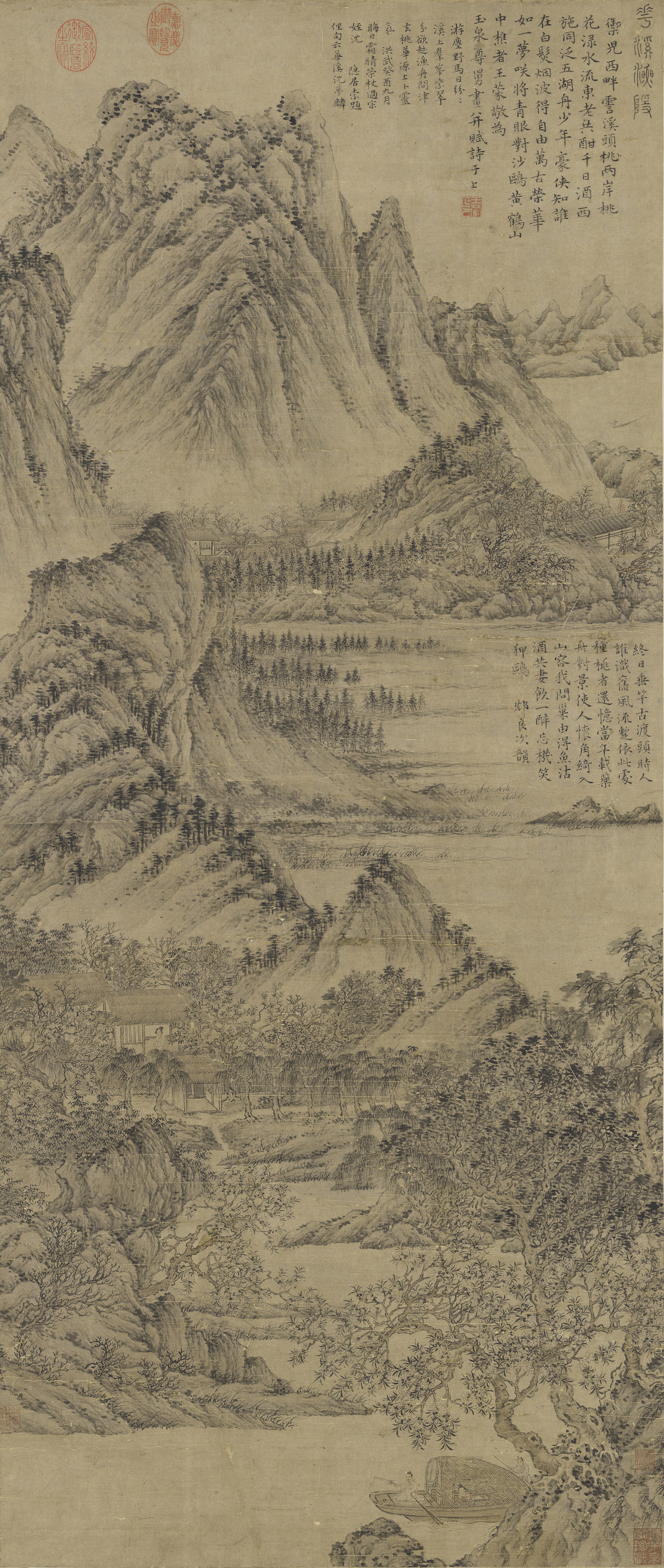 Fishing in Reclusion at Cha-hsi by Wang Meng