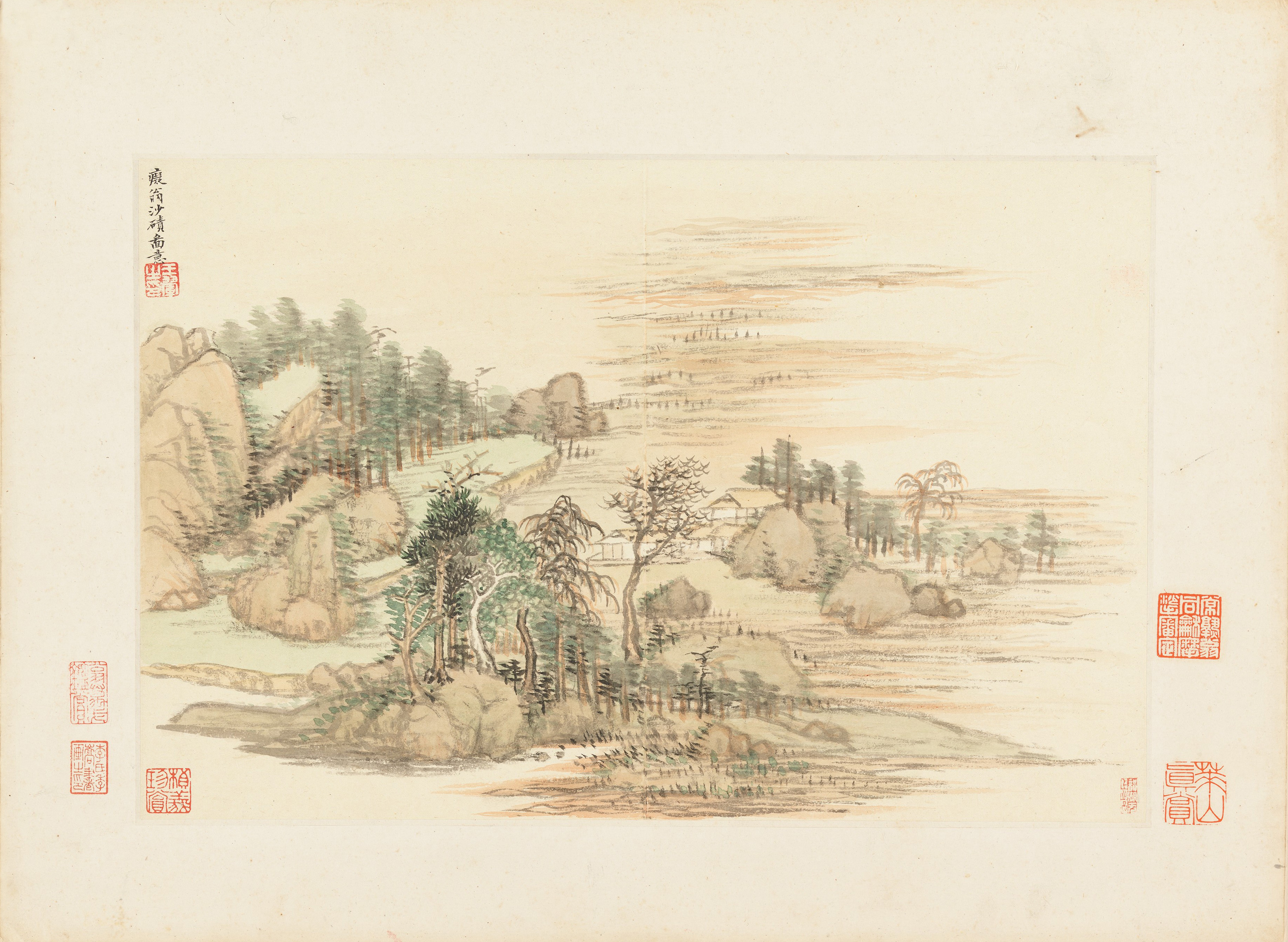Sand Banks and Rocks, after Chiweng by Wang Hui (王翚)
