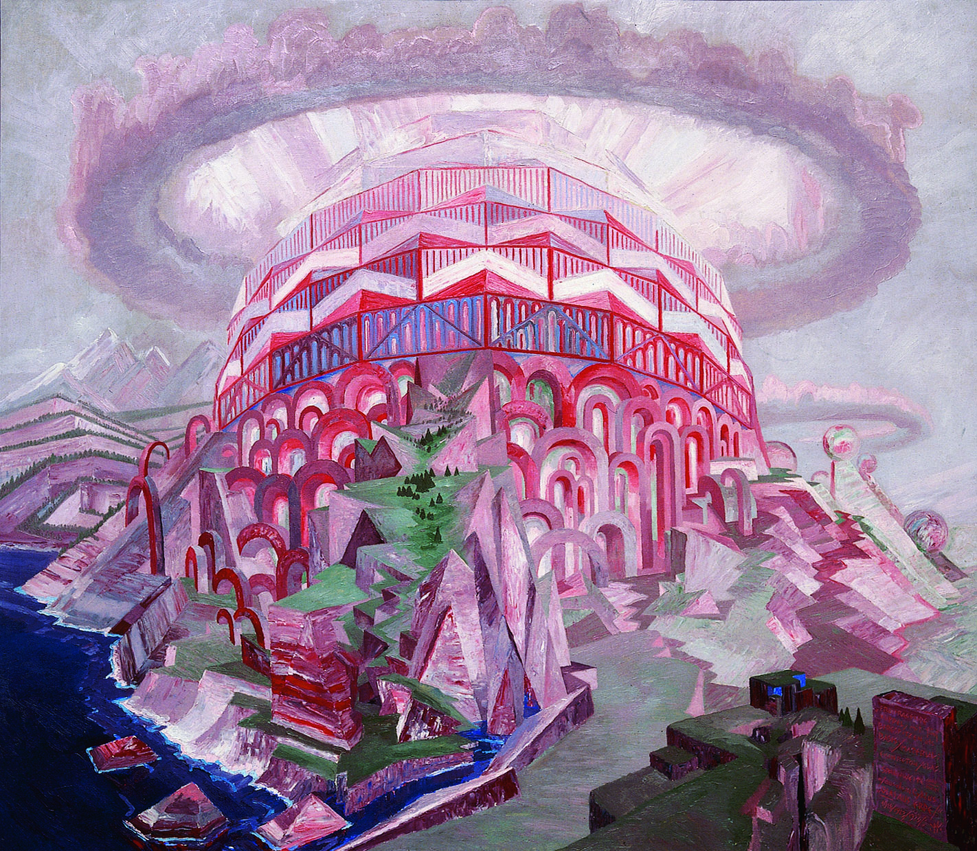 Cantilever Cupola with Five Hilltops by Wenzel Hablik