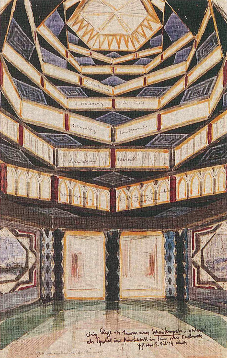 Interior of a Display Temple by Wenzel Hablik