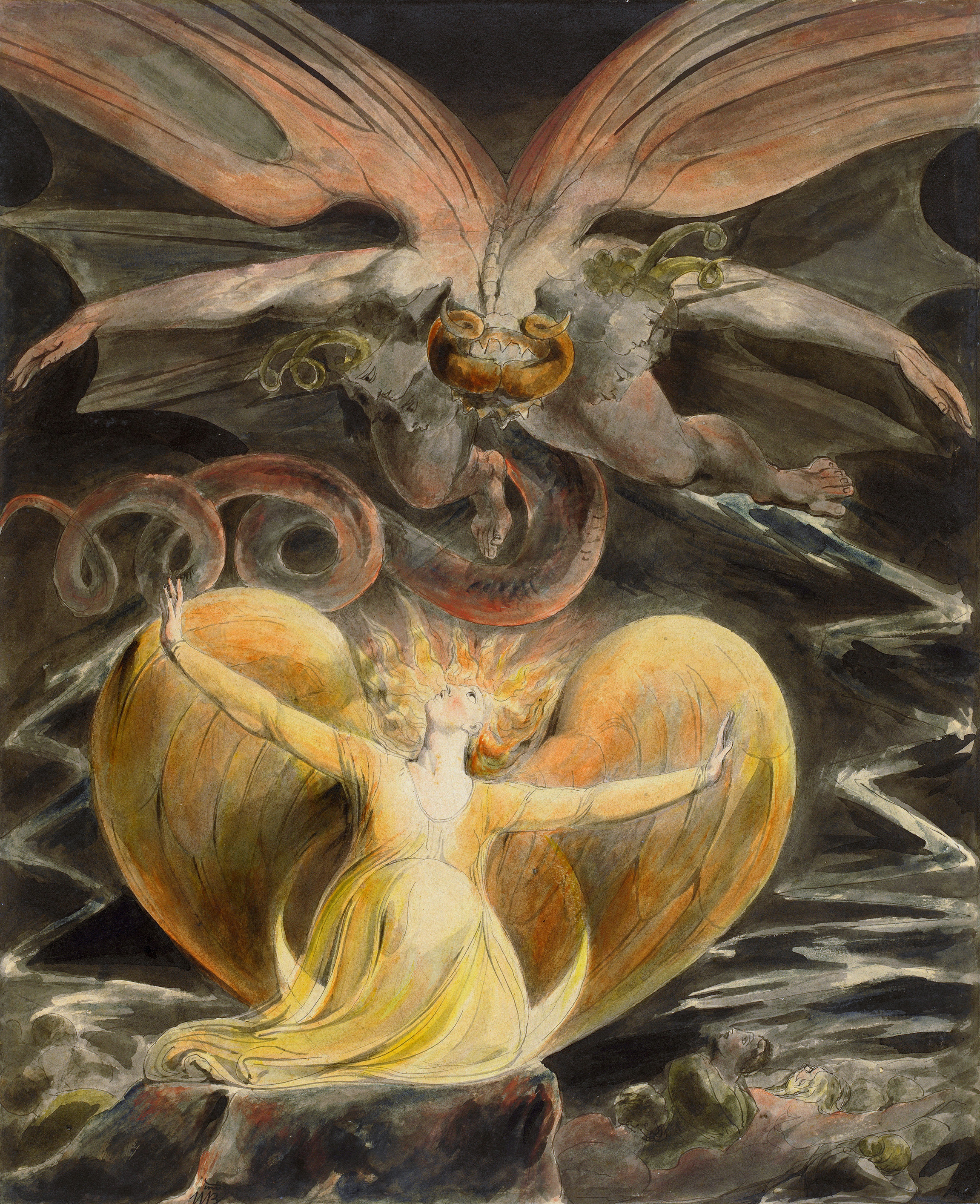 The Great Red Dragon and the Woman Clothed in Sun by William Blake