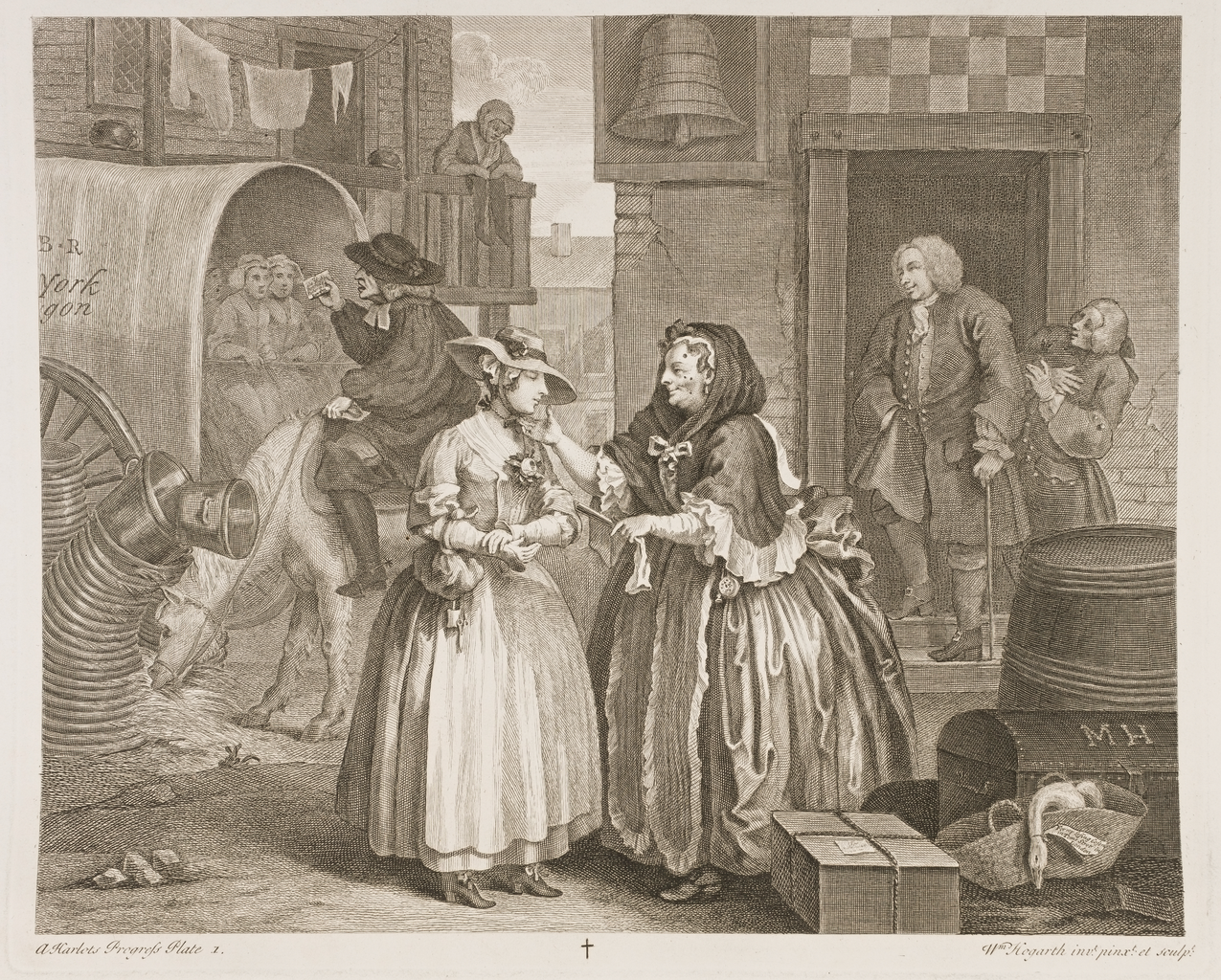 A Harlot's Progress Plate 1 by William Hogarth