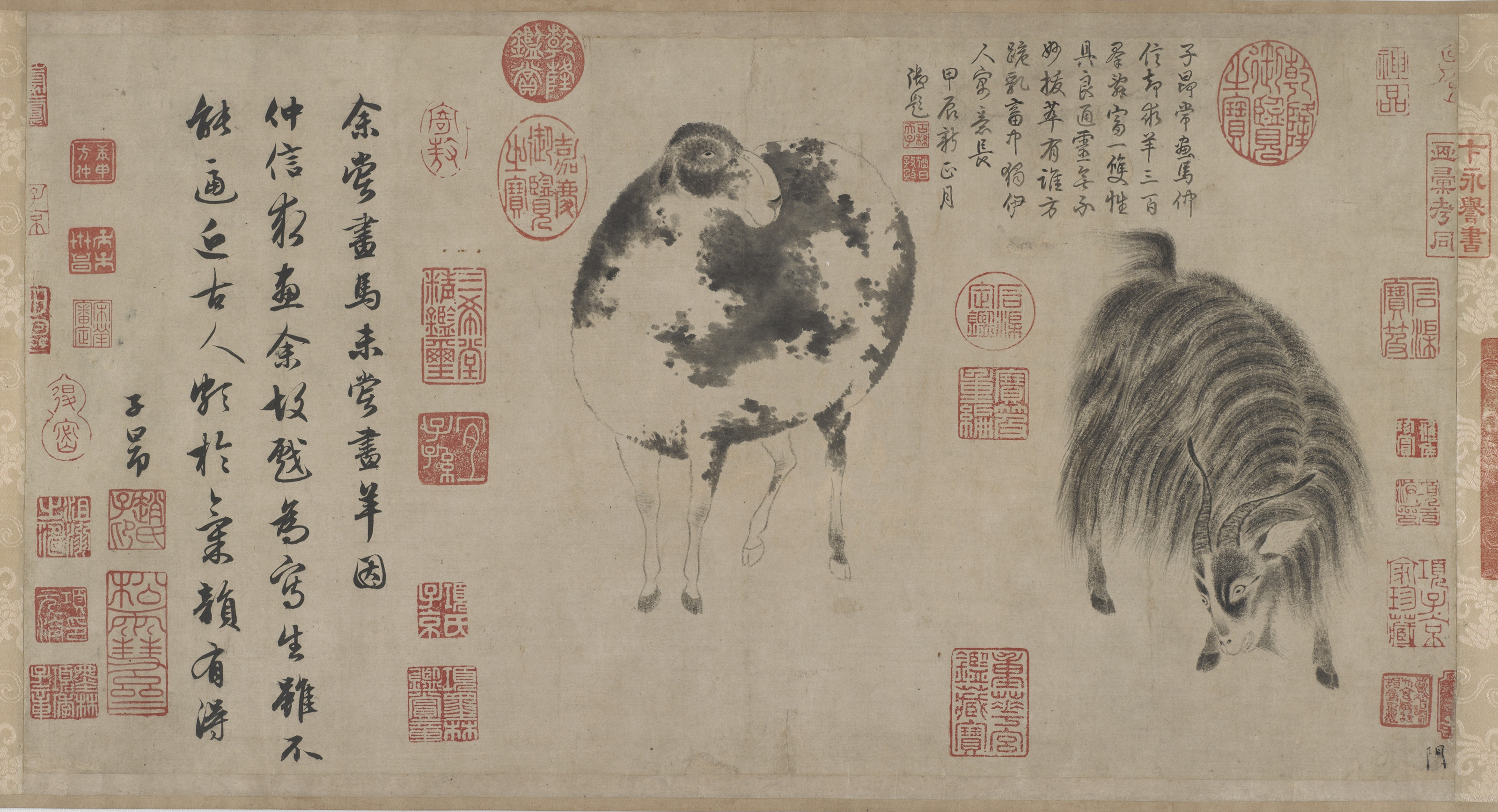 A Sheep and Goat by Zhao Mengfu