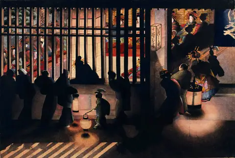 Night Scene in the Yoshiwara by Katsushika Ōi