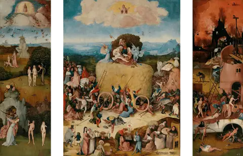 The Haywain Triptych by Hieronymus Bosch