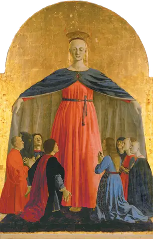Polyptych of the Misericordia — Detail of the Madonna by Piero della Francesca