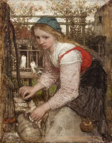Girl at the pump by Matthijs Maris