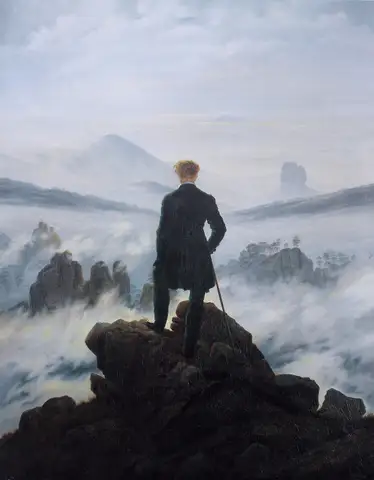 The wanderer above the sea of fog by Caspar David Friedrich