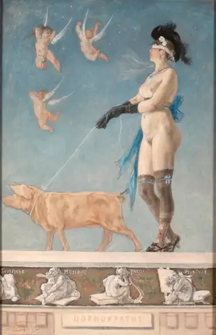 Pornocrates, The Lady with the Pig by Félicien Rops