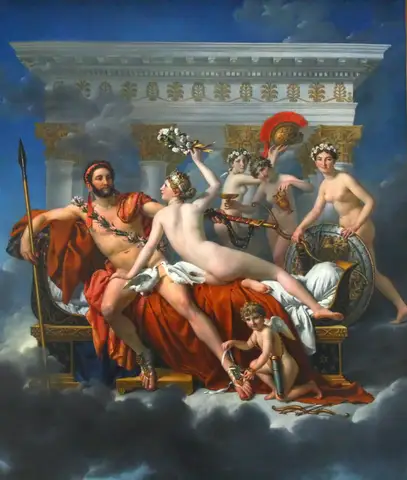 Mars Disarmed by Venus and the Three Graces by Jacques-Louis David