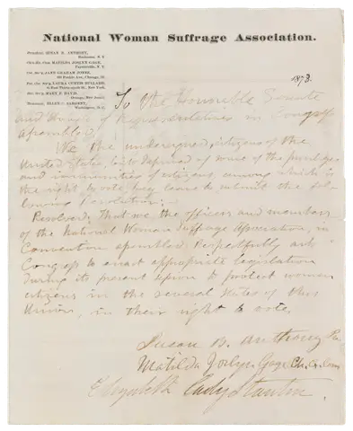 Petition to Congress for Women's Right to Vote by Industrial Revolution