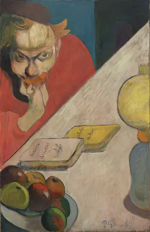 Portrait of Jacob Meyer de Haan by Lamplight by Paul Gauguin