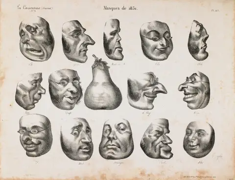 Masks of 1831 by Honoré Daumier