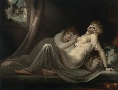 The incubus leaving two young women by Henry Fuseli