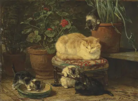 Kittens at play by Henriëtte Ronner-Knip