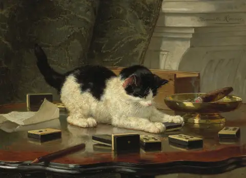 Kitten's Game by Henriëtte Ronner-Knip