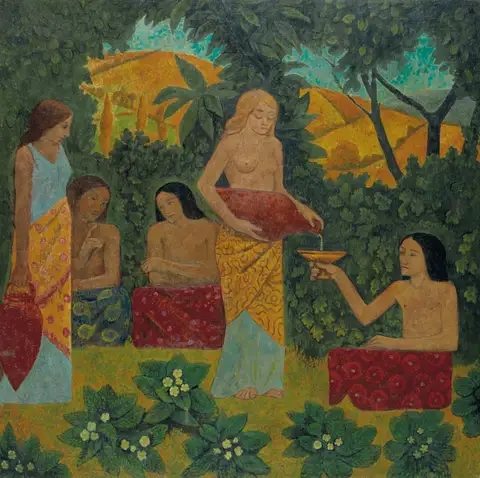 Libations, Five Figures in a Mythical Forest by Paul Sérusier