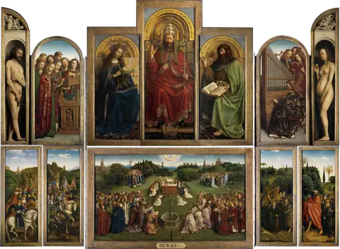 The Ghent Altarpiece, Open by Jan Van Eyck