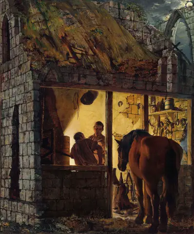 A Blacksmith's Shop by Joseph Wright of Derby