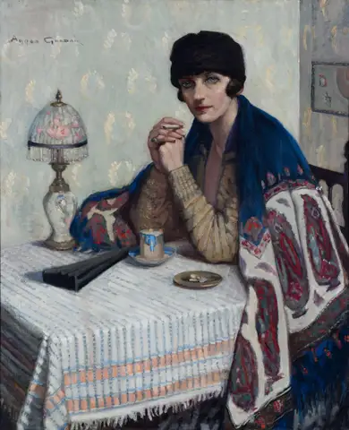 Girl with cigarette (Rachel Dunn) by Agnes Goodsir