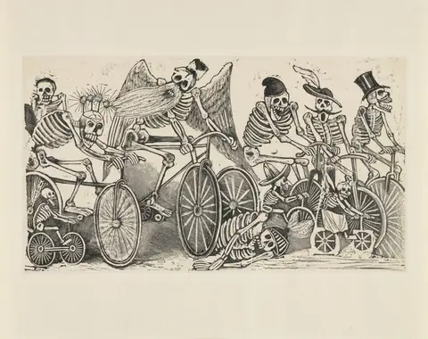 Calavera of the Cyclists by José Guadalupe Posada
