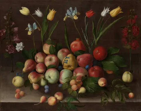 Fruit and Flowers by Orsola Maddalena Caccia