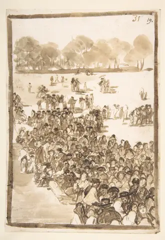 Crowd in a Park by Francisco de Goya y Lucientes