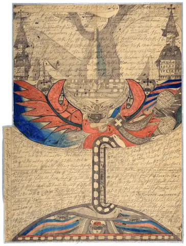 The St. Adolf-Ship in the Great Eastern Sea by Adolf Wölfli