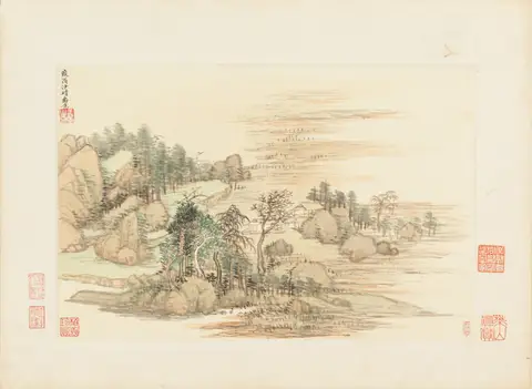Sand Banks and Rocks, after Chiweng by Wang Hui (王翚)
